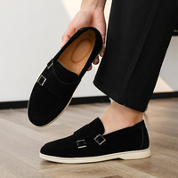 Mocassins à plateforme à lacets, chaussures rétro en cuir véritable, tendance mode printemps-automne, semelle extérieure en caoutchouc antidérapante, respirants