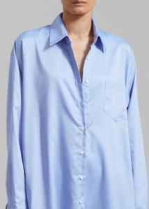 Camicia da donna <span class=keywords><strong>blu</strong></span> cotone medio abiti in <span class=keywords><strong>lino</strong></span> oversize Maxi collo a punta a tracolla con polsini in <span class=keywords><strong>lino</strong></span> camicia di <span class=keywords><strong>lino</strong></span> - Product Image 3