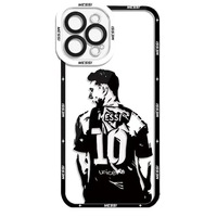 Coque de téléphone portable antichoc à texture givrée, style tendance, équipe de football Messi n°10, pour iPhone 11 12 13 14 15 16 17