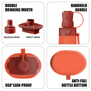 Squeeze <b>Silicone</b> Foldable Water Bottles Collapsible Sports Water Bottle Gym Water Bottles for Sports Traveling Hiking - Product Image 6