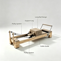 Machine de Pilates Reformer en Bois Massif, Équipement de Fitness Commercial pour la Correction de la Posture, Utilisation en Studio de Yoga, Grand Équipement de Pilates