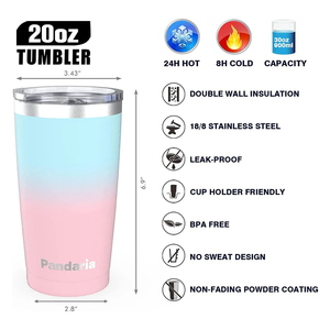 Vaso Térmico Personalizado de 20 oz con Doble Pared y Recubrimiento en Polvo, Taza Aislada al Vacío para Auto, Taza de Café de Acero Inoxidable con Tapa - Product Image 4