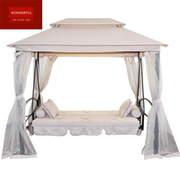 Nouvel arrivage de lit balançoire de loisirs en plein air, gazébo avec moustiquaire, meubles de jardin
