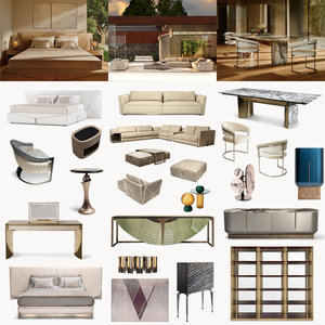 Cao Cấp Hiện Đại Thạc Sĩ Phòng Ngủ Thiết Lập Mềm Mại Bọc Vua Kích Thước Giường Với Đối Xứng Đầu Giường Đối Với Biệt Thự Sang Trọng Penthouse Dự Án - Product Image 1