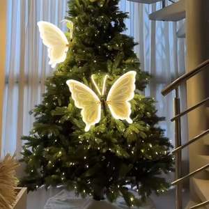 إضاءة خارجية ديناميكية على شكل فراشة مضيئة، إضاءة زخرفية لشجرة الحديقة في عيد الميلاد، إضاءة محاكاة لفراشة كبيرة - Product Image 4