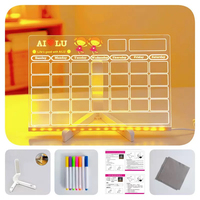 Nouvelle arrivée, tableau à dessin LED personnalisé OEM, tableau lumineux pour peinture et écriture DIY, 30*20cm avec 7 marqueurs de couleur, lumière LED nocturne