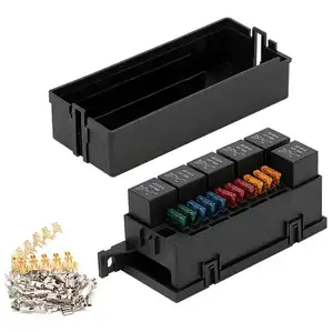 12V Auto Waterproof Relay Socket 11 Way Fuse Relay Box Block With Terminals For Automotive Car Truck Marine Boat