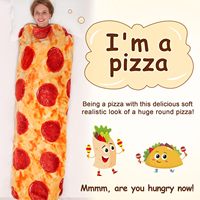 Selimut Rajut Pizza Kartun Ramah Lingkungan, Dapat Dilipat, Laris, Dapat Dicuci Berulang Kali, Bahan Flanel Fleece, Empat Musim, Dapat Disesuaikan