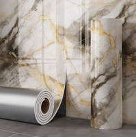 Revêtement de sol intérieur en plastique grain de marbre Revêtement de sol en vinyle Imperméable et résistant à l'humidité Rouleau de papier peint à motif de marbre en PVC