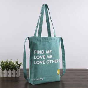 Sac de transport à bandoulière, pochette en coton sur mesure, sac fourre-tout en toile imprimé couleur avec logo personnalisé - Product Image 2
