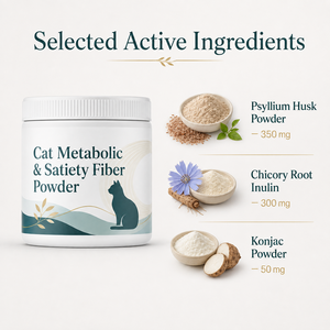 Jinmao - Suplemento de Salud Metabólica para Gatos, Apoyo a la Saciedad, Cáscara de Psyllium, Raíz de Achicoria, Inulina, Fibra en Polvo, Sin Granos, Absorción Rápida, Para Todas las Razas - Product Image 4