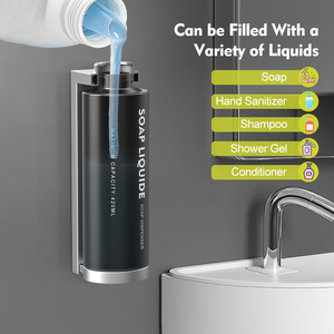 Dispenser di Sapone da Parete Personalizzato OEM con Logo per Hotel, Porta Flacone per Shampoo e Gel <span class=keywords><strong>Doccia</strong></span>, Accessori per Bagno - Product Image 4