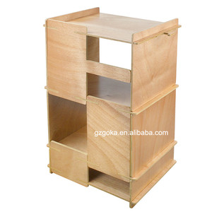 Support de tourne-disque fonctionnel 3 en 1 en contreplaqué GOKA avec rangement pour disques vinyles et <span class=keywords><strong>amplificateur</strong></span> intégré - Product Image 5