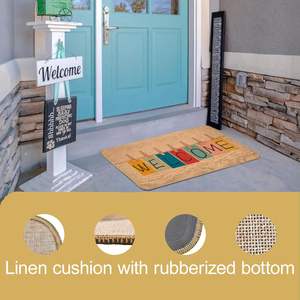 Tapete de Bienvenida para Motocicleta, 29.5x17 Pulgadas, Base de Goma Antideslizante, Interior/Exterior, Lino, Estilo Moderno, Lavable a Máquina, Color Sólido - Product Image 4