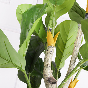 Árbol Artificial de Ficus Lyrata, Planta Decorativa Grande para Interiores, Alta Simulación, Plástico, Estilo Bonsái de una Sola Pieza - Product Image 1