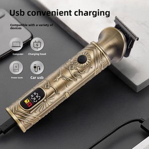 Tondeuse électrique professionnelle en acier inoxydable <span class=keywords><strong>pour</strong></span> coiffures vintage ou <span class=keywords><strong>de</strong></span> style, batterie 2000 mAh, autonomie 1-3h, <span class=keywords><strong>pour</strong></span> usage domestique - Product Image 3