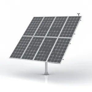 지상 구조물 태양 추적기 8pcs 태양 전지 패널 4kw 이중 축 태양 추적 시스템
