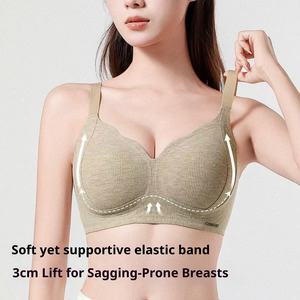 บราไร้โครง ยกกระชับ ระบายอากาศ ซัพพอร์ตแบบนุ่ม สวมใส่สบาย ไม่รัดแน่น สำหรับผู้หญิง ป้องกันการหย่อนคล้อย ดันทรง พร้อมโลโก้บนคัพ - Product Image 4