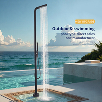 Ensemble de douche au sol en acier inoxydable brossé 316, robinet vertical de salle de bain, douche pluie douce avec fonction pause, eau chaude et froide, garantie 3 ans - Vente Flash