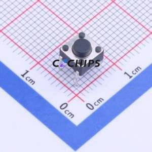 ST-1102-4.3 Tactile Switch Through hole Component (THT)-4P,6x6mm Switch Single Pole Single Throw Round Button 2.6N Through Hole - Product Image 1