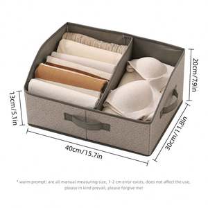 Non-woven Fabric Closet <b>Clothes</b> <b>Storage</b> Organizer Box Foldable Clothing Containers Bins with Reinforced Handles - Product Image 3