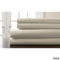 Parure de draps ajustés 400TC 100% coton tissé uni, poches profondes élastiquées, doux, lisses et respirants, plusieurs tailles disponibles