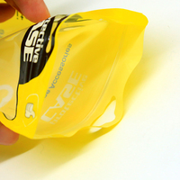 Sac en plastique à fermeture éclair avec anneau pour étui de téléphone, imprimé avec un logo noir personnalisé, en PVC/EVA givré recyclable