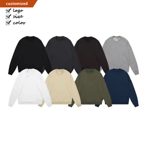 Felpa da <span class=keywords><strong>Uomo</strong></span> <span class=keywords><strong>Girocollo</strong></span> Pesante Tinta Unita Totalmente Personalizzabile in Cotone Patchwork Oversize di Alta Qualità per Streetwear Casual - Product Image 1