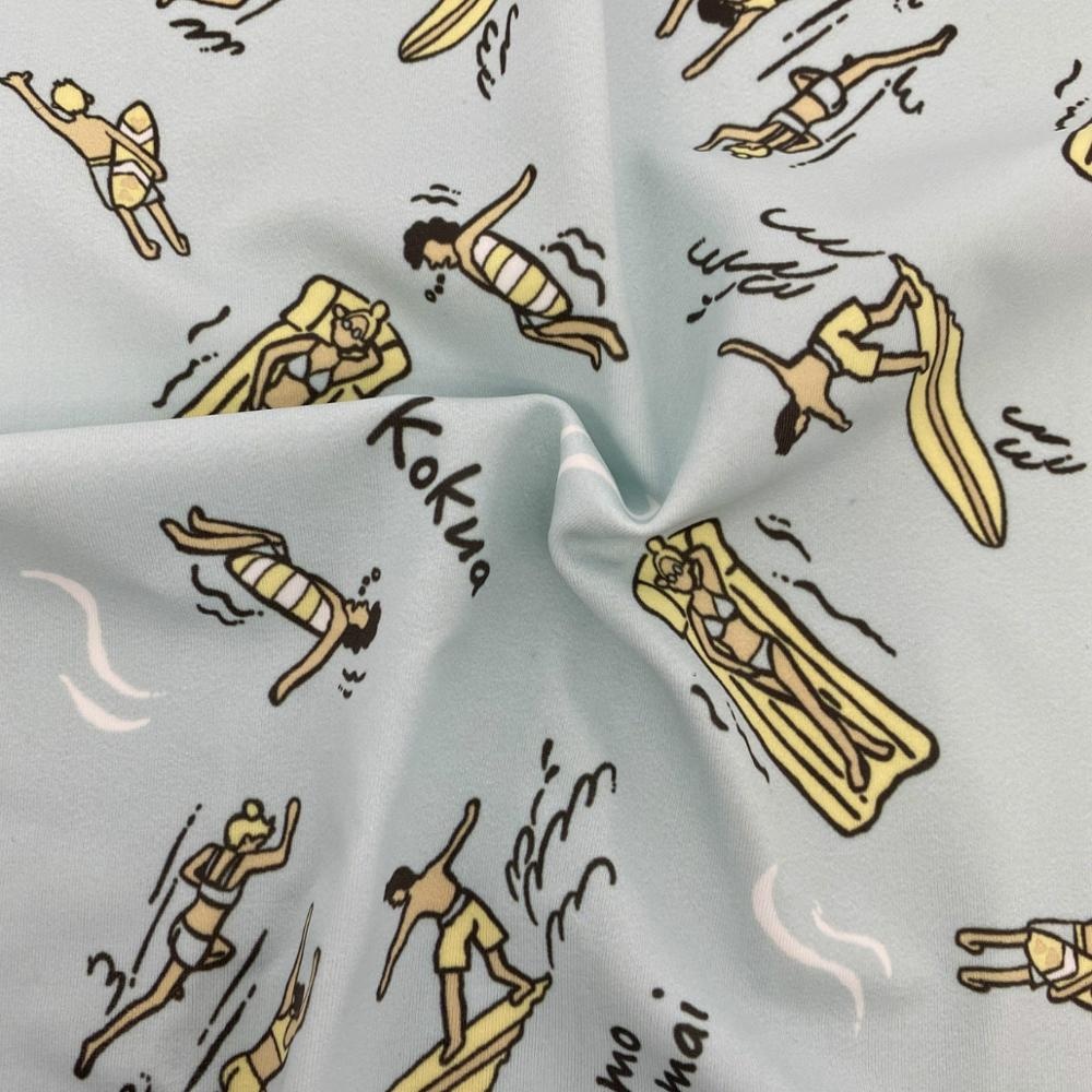 Ткань для купальников с принтом, полностью тусклый полиэстер, спандекс, ткань для пляжной одежды, трикотажная ткань