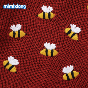 Maglione Pullover Chunky per Neonati Mimixiong, Lavorazione a Maglia con Ricamo di Api, Maniche Lunghe e Collo Tondo - Product Image 5