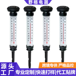 Solar Outdoor Lawn Lamp With Thermometer Warm <b>Light</b> Garden Ground <b>Plug</b> Lamp Waterproof For Yard Patio Decor - Product Image 5