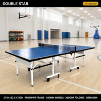Table de ping-pong pliable d'intérieur SZX, plateau en MDF de 30 mm, pieds en tube de fer peint, table de tennis de table, divertissement sportif