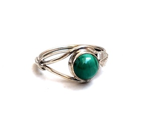 Designer 925 bague en argent sterling massif ronde gemmes de malachite naturelle élégante tenue de fête pour femmes et filles bijoux fins - Product Image 4