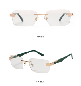 Montura <span class=keywords><strong>de</strong></span> Gafas Redondas Sin Montura, Ligeras, <span class=keywords><strong>Lentes</strong></span> Transparentes, <span class=keywords><strong>Almohadillas</strong></span> Nasales <span class=keywords><strong>de</strong></span> Silicona Ajustables, Patillas Metálicas Flexibles, <span class=keywords><strong>para</strong></span> Hombre y Mujer - Product Image 4