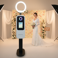 Nuevo Diseño de Cabina de Fotos con Impresora Integrada, Luz RGB para Bodas, Metálica, Compatible con iPad y Cámaras DSLR, Opcional para Eventos y Fiestas