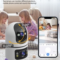 Tuya 2 lentilles sans fil HD caméra de sécurité à domicile détection de mouvement conversation bidirectionnelle prise en charge de la vue multi-écran carte TF 256G