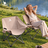 Chaise de jardin pliante robuste en acier surdimensionnée moderne, capacité 350 lb, pour pique-nique, randonnée, camping, avec porte-gobelet latéral