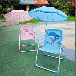 Sedia da Spiaggia per Bambini, Arredo Esterno Portatile Pieghevole con Schienale e Ombrellone, Sgabello per Foto al <span class=keywords><strong>Mare</strong></span> - Product Image 4