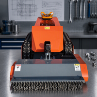 Tondeuse robot à fléaux télécommandée tout-terrain à essence avec pneus en caoutchouc