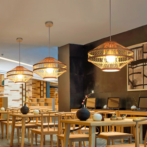 โคมไฟระย้าไม้ไผ่สไตล์จีน ไฟ LED E27 ทรงกลม หัวเดียว โคมไฟเพดานสำหรับบ้าน ห้องโถง ห้องนอน ห้องน้ำชา - Product Image 2