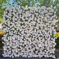 Panel Putih Gulung Latar Belakang Bunga Rumput Floral Tirai Dinding Bunga Dinding Floral untuk Pernikahan Luar Ruangan