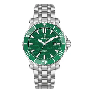 Reloj de pulsera deportivo automático, de acero inoxidable, con corona y tornillo hacia abajo, 200m - Product Image 1
