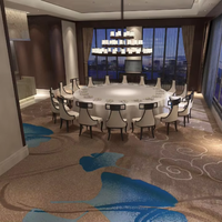 3D-Gedruckte Kommerzielle Hotel-Teppichfliesen Wand-zu-Wand Teppichboden Polypropylen Axminster Blumenmuster Heim-Teppich