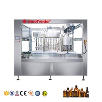 Petite machine de remplissage et de bouchage automatique PLC pour bouteilles PET et en verre, avec moteur et engrenages, système de cartouche en deux parties de 50 ml