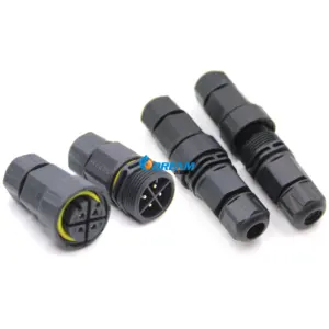 Dream-start Electric System Cable Male Female Screw Type Power Wire LED M25 3 Pin Connector Waterproof