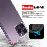 Coque de téléphone en silicone transparente pour iPhone 16 15 14 13 12 11 Pro Max XR X XS 7 8 Plus, antichoc, pare-chocs transparent, coque arrière