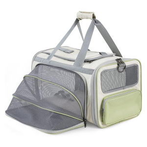 Sac à dos portable pour chat pour les voyages, sac souple pour animaux de compagnie pour les voyages en avion, extensible pour les voyages en avion, sac respirant pour chien pour les trajets en voiture - Product Image 1