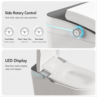 Toilette intelligente commerciale sur pied avec réservoir d'eau intégré et fonction bidet pour projets