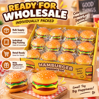 Jouet Squishy Hamburger en PU à Remontée Lente, Jouet Anti-Stress Souple en Forme d'Aliment pour la Vente en Gros