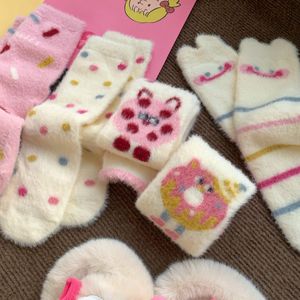 Yubon Feel Cute Cartoon Cozy Hairy Mink Velvet <strong>Socks</strong> Autumn Winter Hosiery Thickened Plush <strong>Warm</strong> Sleep Home Fluffy <strong>Socks</strong> - Product Image 3